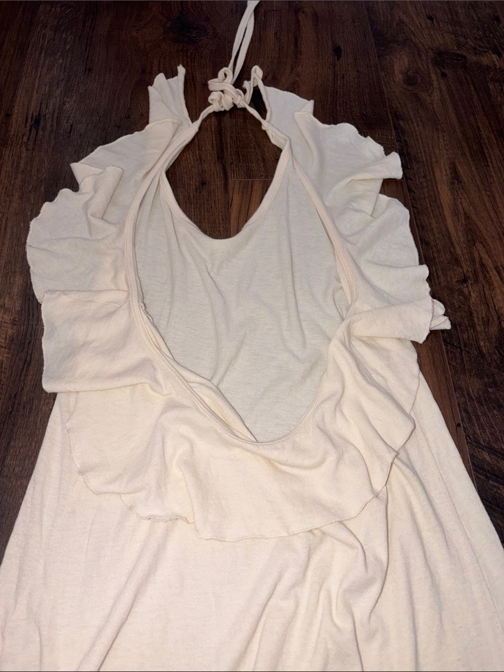 Express Cream Ruffle Halter Top - Picture 7 of 7